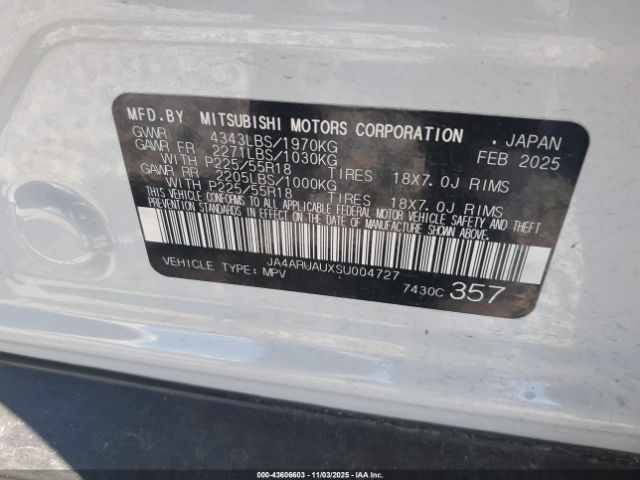 2025 MITSUBISHI OUTLANDER SPORT JA4ARUAUXSU004727 Photo 8