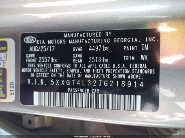 2018 KIA OPTIMA 5XXGT4L32JG218914 Photo 8