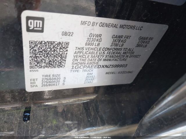 2022 CHEVROLET SILVERADO 1500 1GCPAEEDXNZ599903 Photo 8