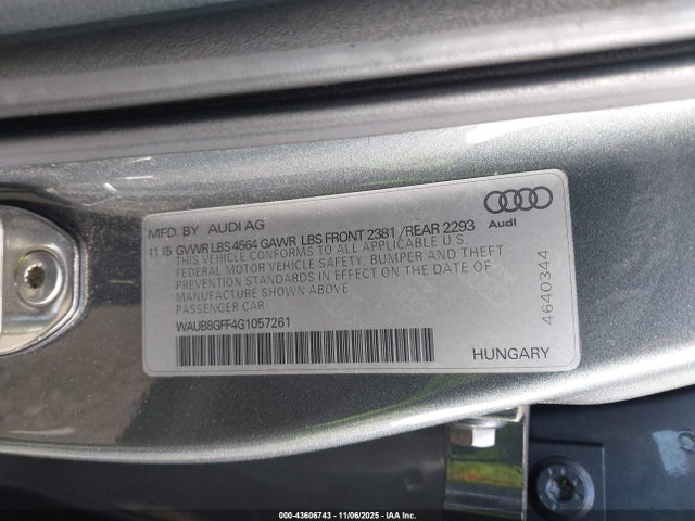 2016 AUDI A3 WAUB8GFF4G1057261 Photo 8