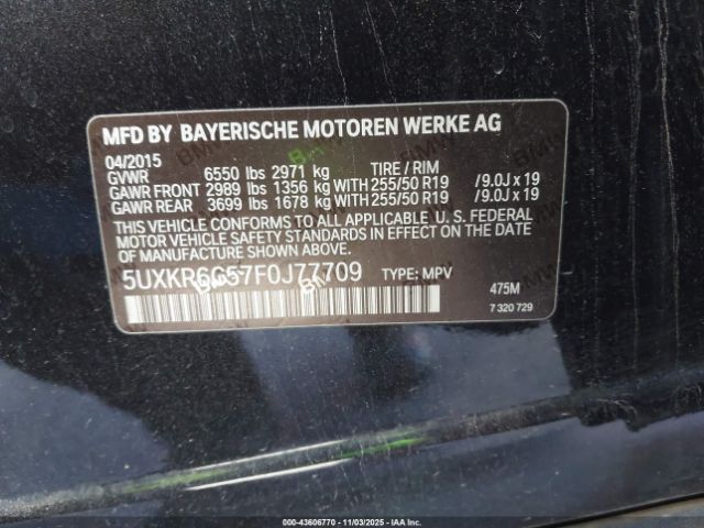 2015 BMW X5 5UXKR6C57F0J77709 Photo 8