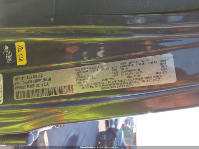 2022 JEEP WRANGLER UNLIMITED 1C4HJXFN9NW130360 Photo 8