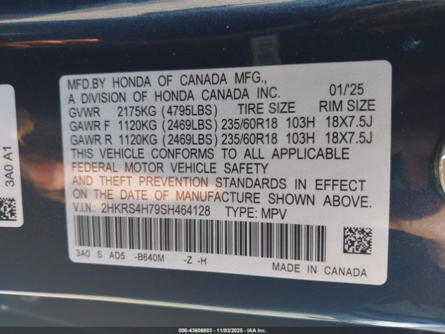 2025 HONDA CR-V 2HKRS4H79SH464128 Photo 8