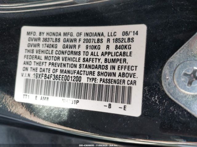 2014 HONDA CIVIC HYBRID 19XFB4F36EE001200 Photo 8