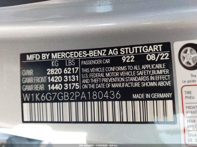 2023 MERCEDES-BENZ S 580 W1K6G7GB2PA180436 Photo 8