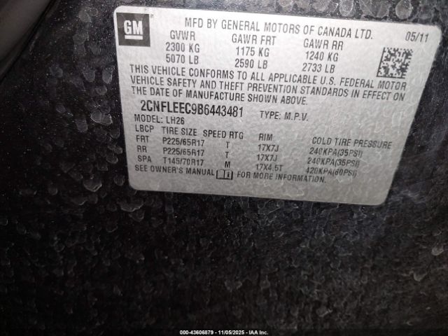 2011 CHEVROLET EQUINOX 2CNFLEEC9B6443481 Photo 8