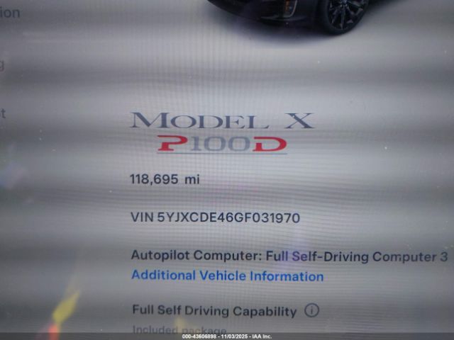 2016 TESLA MODEL X 5YJXCDE46GF031970 Photo 6