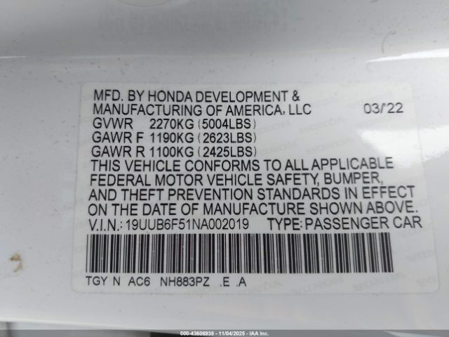 2022 ACURA TLX 19UUB6F51NA002019 Photo 8