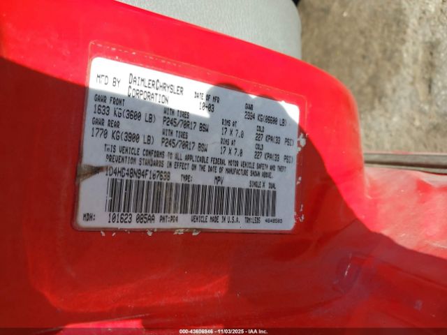 2004 DODGE DURANGO 1D4HB48N94F107638 Photo 8