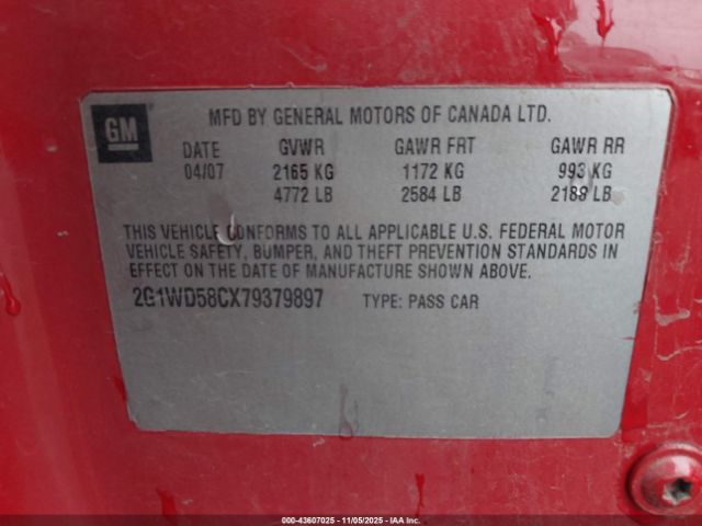 2007 CHEVROLET IMPALA 2G1WD58CX79379897 Photo 8