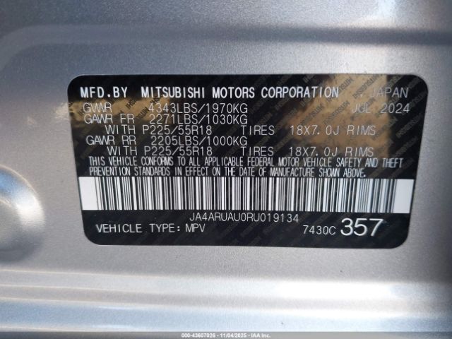 2024 MITSUBISHI OUTLANDER SPORT JA4ARUAU0RU019134 Photo 8