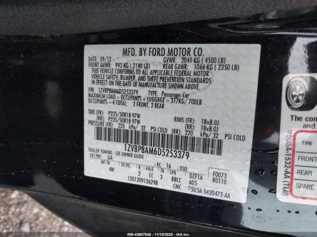 2013 FORD MUSTANG 1ZVBP8AM6D5253379 Photo 8