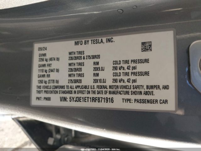 2024 TESLA MODEL 3 5YJ3E1ET1RF871916 Photo 8