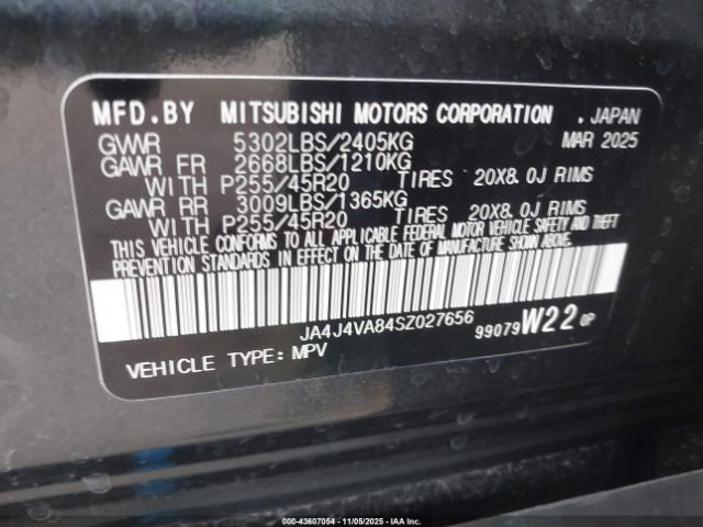 2025 MITSUBISHI OUTLANDER JA4J4VA84SZ027656 Photo 8