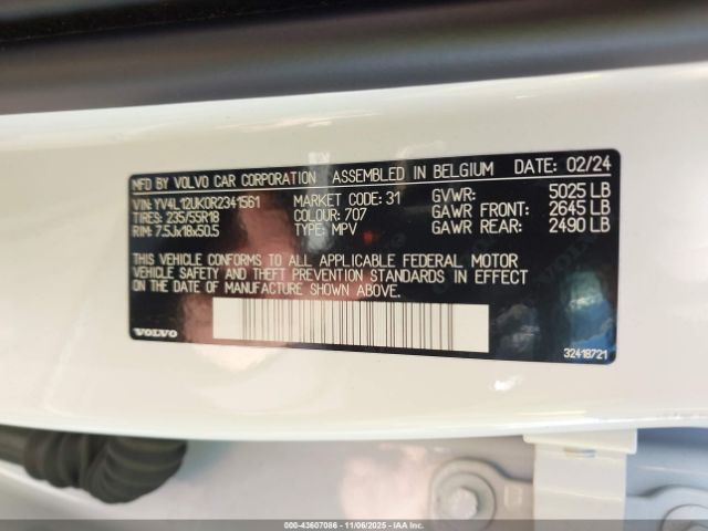 2024 VOLVO XC40 YV4L12UK0R2341561 Photo 8