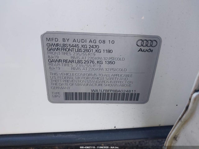 2011 AUDI Q5 WA1LFBFP8BA024811 Photo 8