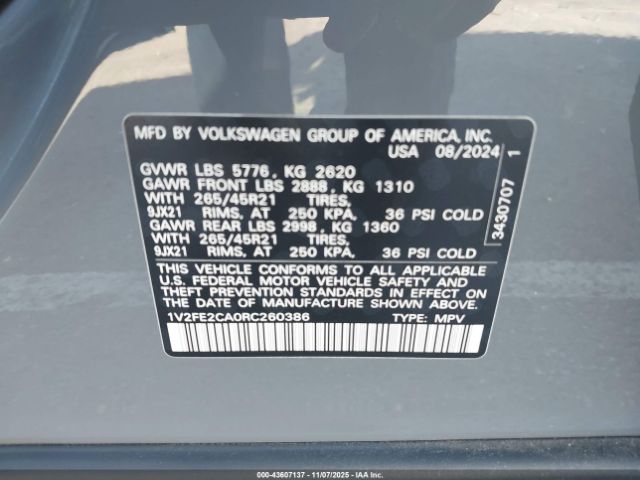2024 VOLKSWAGEN ATLAS CROSS SPORT 1V2FE2CA0RC260386 Photo 8