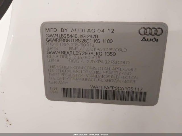 2012 AUDI Q5 WA1LFAFP9CA105117 Photo 8
