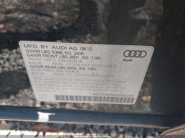 2013 AUDI Q5 WA1CFAFP4DA008280 Photo 8