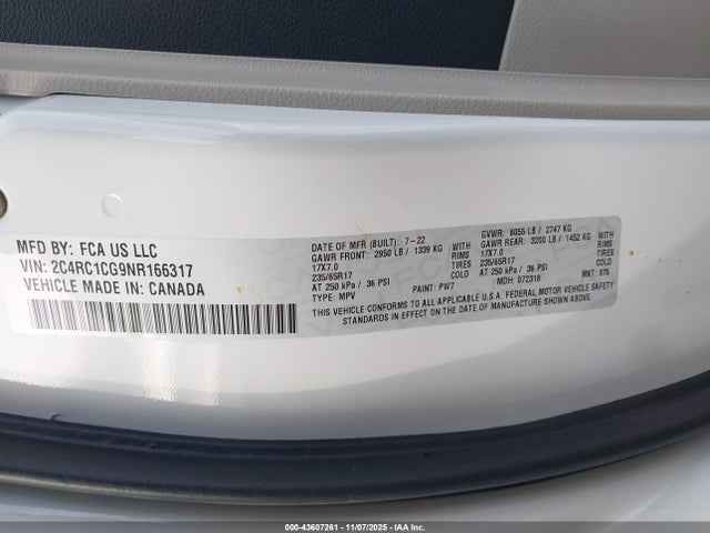 Chrysler Voyager Lx 2022 2C4RC1CG9NR166317 Image 9