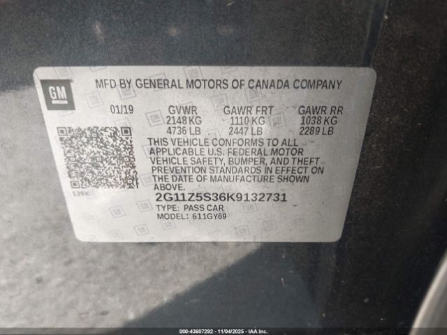 2019 CHEVROLET IMPALA 2G11Z5S36K9132731 Photo 8