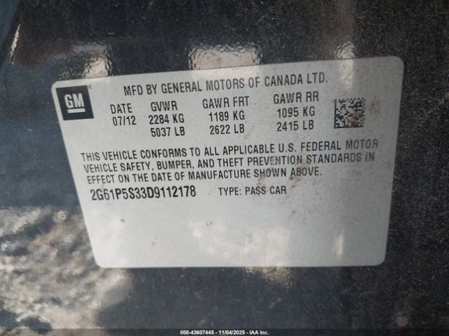 2013 CADILLAC XTS 2G61P5S33D9112178 Photo 8