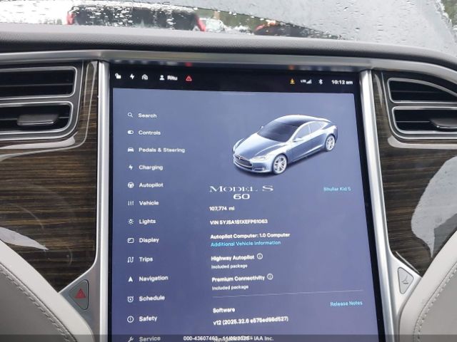 2014 TESLA MODEL S 5YJSA1S1XEFP61063 Photo 6