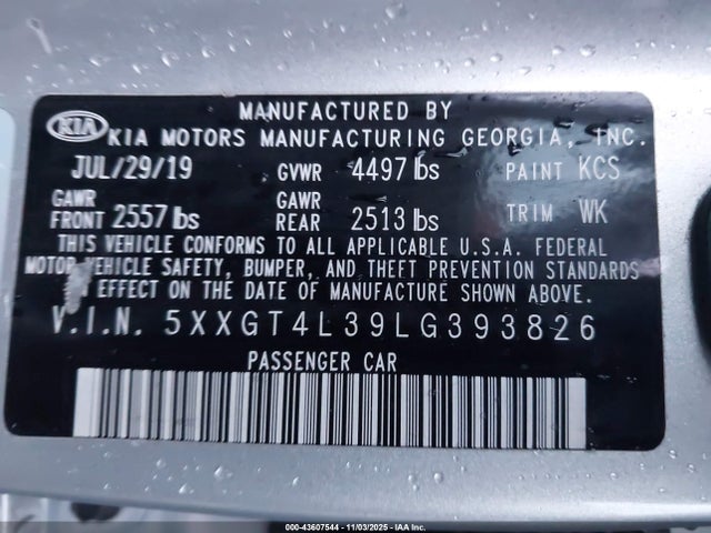 KIA Optima Lx 2020 5XXGT4L39LG393826 Image 25