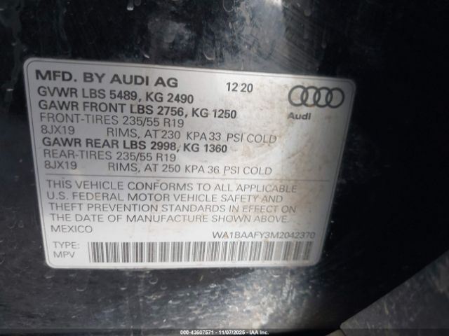 2021 AUDI Q5 WA1BAAFY3M2042370 Photo 8