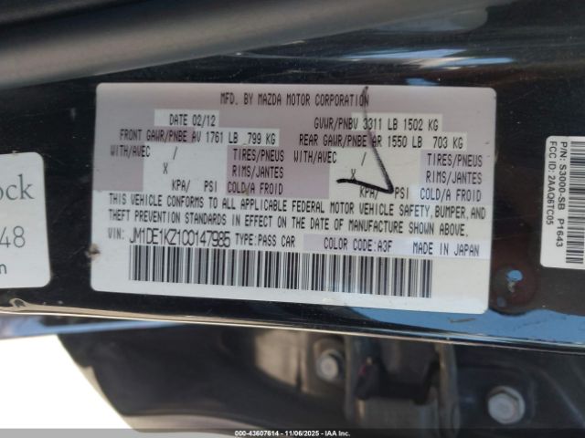 2012 MAZDA MAZDA2 JM1DE1KZ1C0147985 Photo 8
