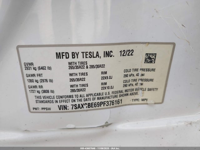 2023 TESLA MODEL X 7SAXCBE69PF376161 Photo 8