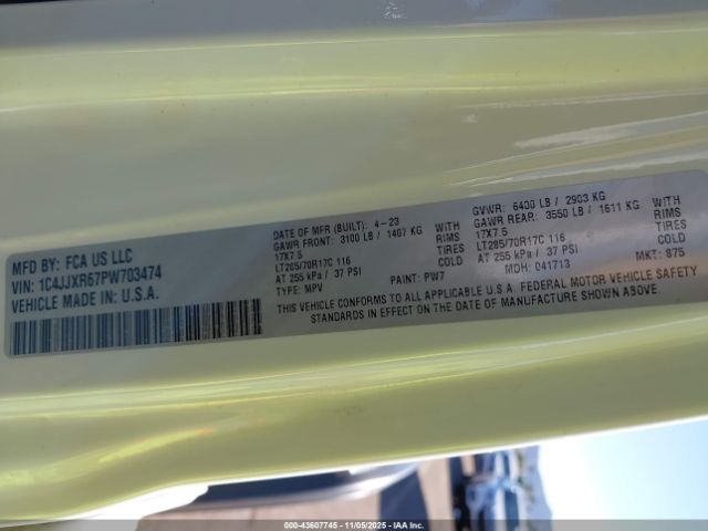 2023 JEEP WRANGLER 4XE 1C4JJXR67PW703474 Photo 8