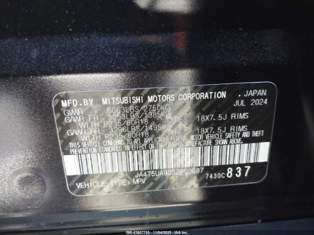 2025 MITSUBISHI OUTLANDER PHEV JA4T5UA90SZ000687 Photo 8