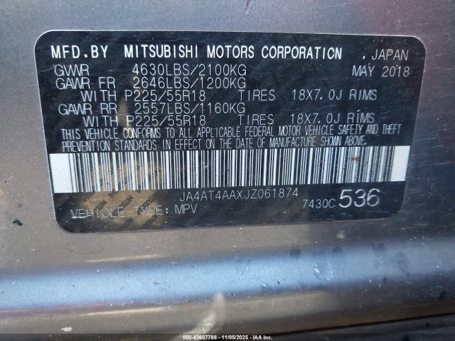 2018 MITSUBISHI ECLIPSE CROSS JA4AT4AAXJZ061874 Photo 8