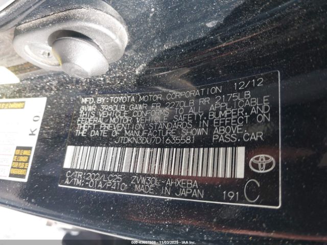 2013 TOYOTA PRIUS JTDKN3DU7D1635581 Photo 8