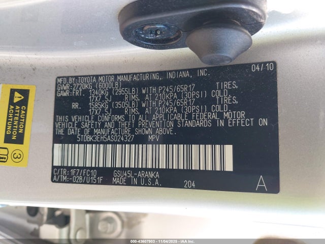 2010 TOYOTA HIGHLANDER 5TDBK3EH5AS024327 Photo 8