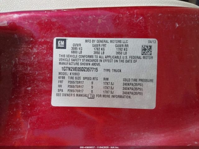 2013 GMC SIERRA 1500 1GTN2VE05DZ357715 Photo 8