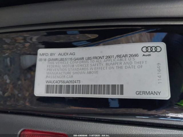 2018 AUDI S5 WAUC4CF58JA092473 Photo 8