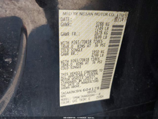 2015 NISSAN ARMADA 5N1AA0NC8FN604178 Photo 8