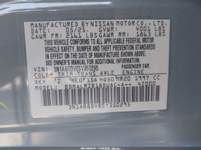 Nissan SENTRA SR 2025 3N1AB8DV8SY350295 Image 9