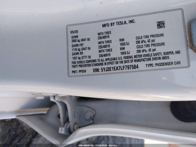 2020 TESLA MODEL 3 5YJ3E1EA7LF797584 Photo 8