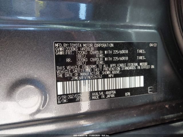 2022 TOYOTA RAV4 HYBRID JTME6RFV1ND526763 Photo 8