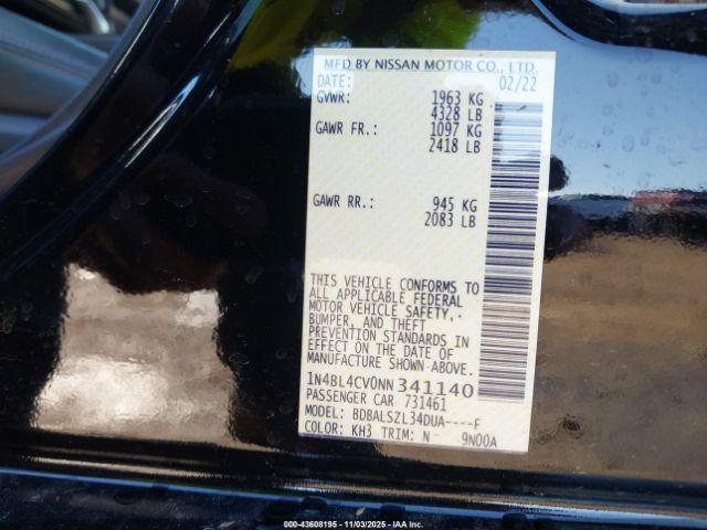 2022 NISSAN ALTIMA 1N4BL4CV0NN341140 Photo 8