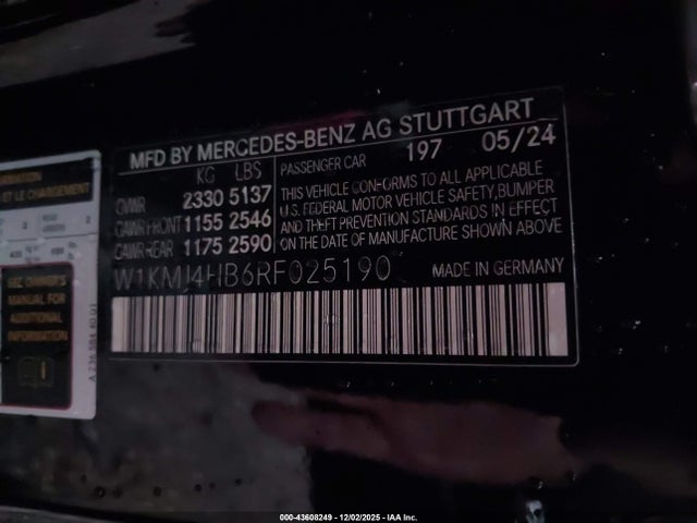 W1KMJ4HB6RF025190 Mercedes-Benz Cle 300 4matic