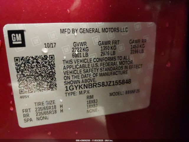 2018 CADILLAC XT5 1GYKNBRS8JZ155848 Photo 8