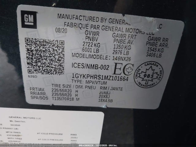 2021 CADILLAC XT6 1GYKPHRS1MZ101664 Photo 8