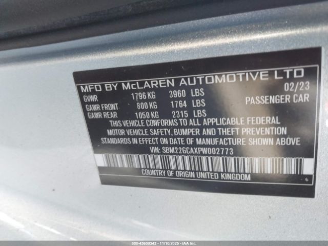 2023 MCLAREN GT SBM22GCAXPW002773 Photo 8