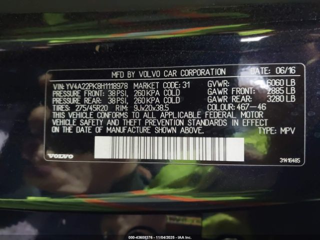 2017 VOLVO XC90 YV4A22PK8H1118978 Photo 8