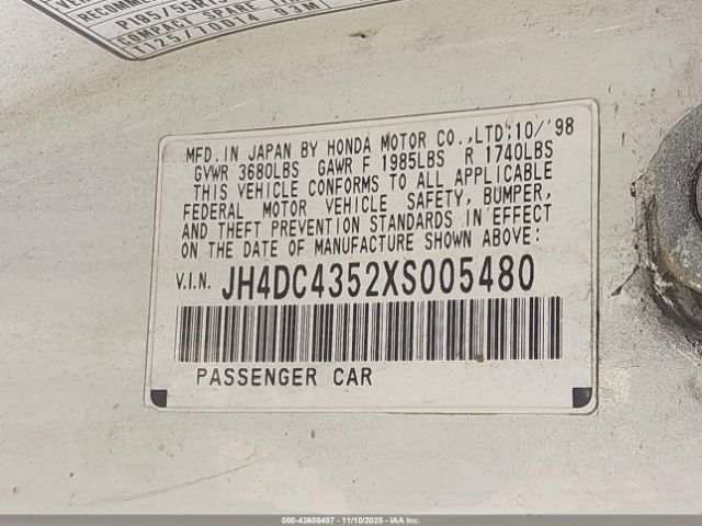 1999 ACURA INTEGRA JH4DC4352XS005480 Photo 8