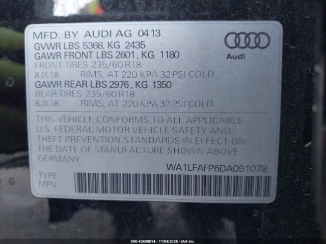 2013 AUDI Q5 WA1LFAFP6DA091078 Photo 8